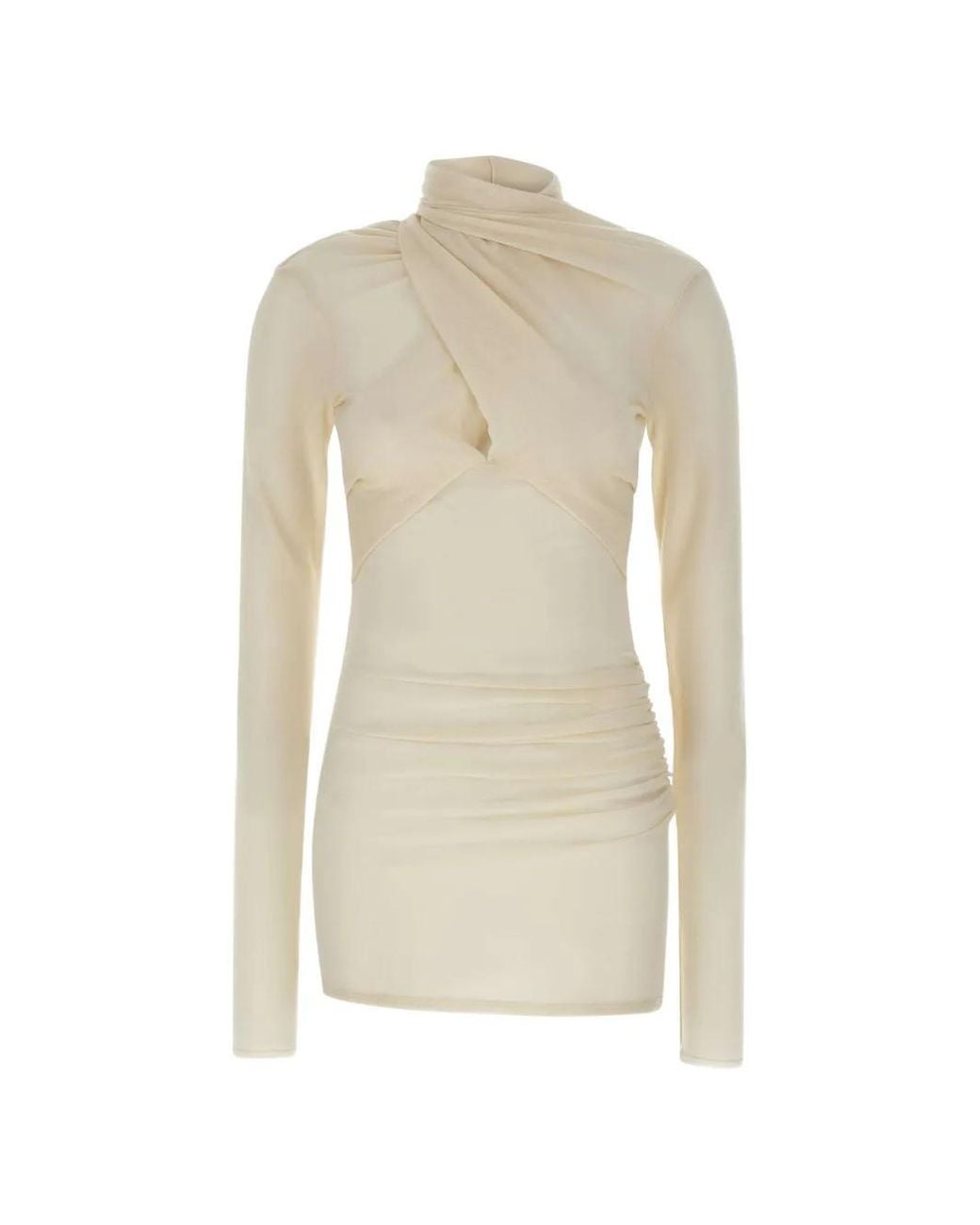 Entire studios White Gres Ruched Wool Sweater