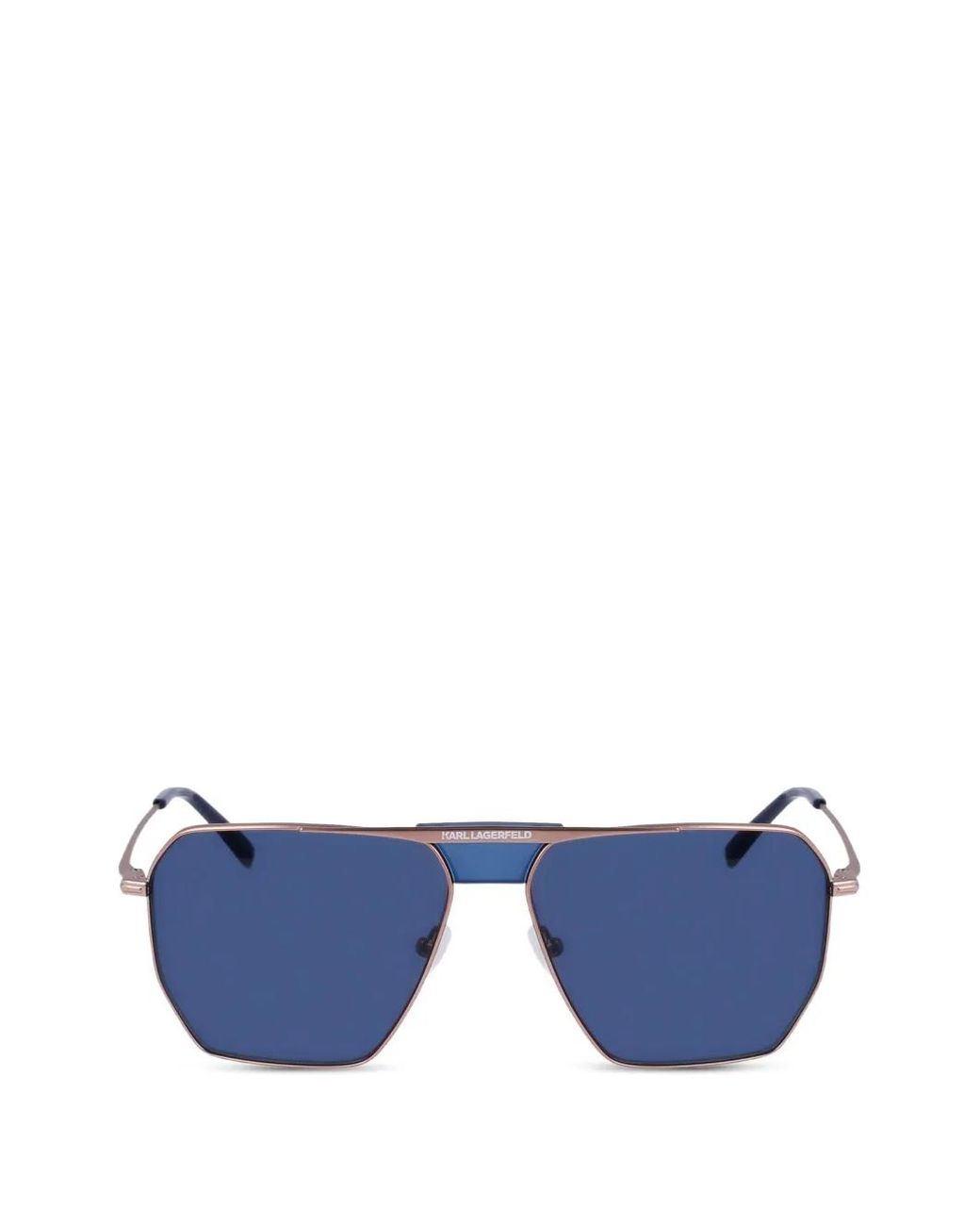 Karl Lagerfeld Blue Geometric-Frame Sunglasses for men