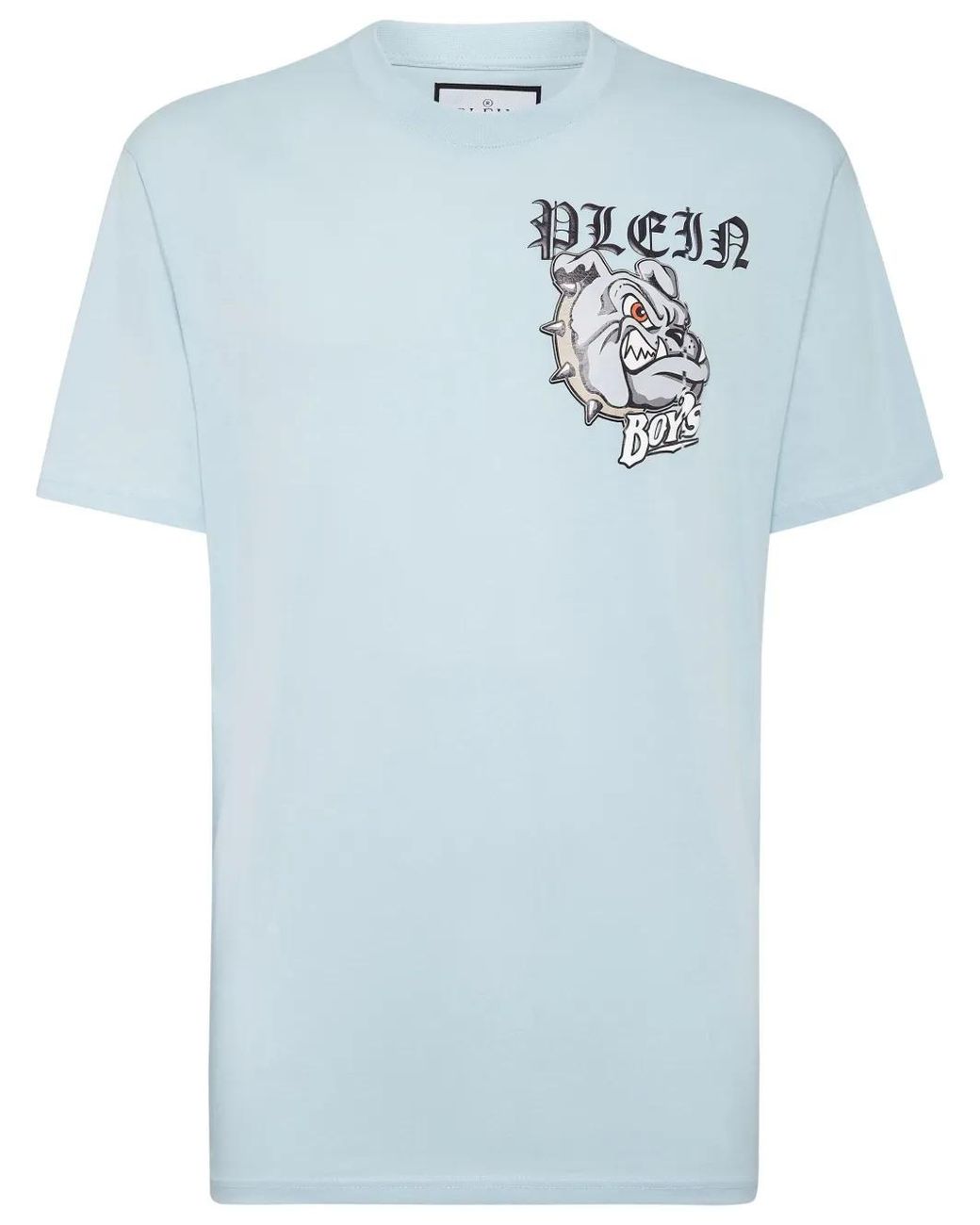 Philipp Plein Blue Bulldogs Cotton T-Shirt for men