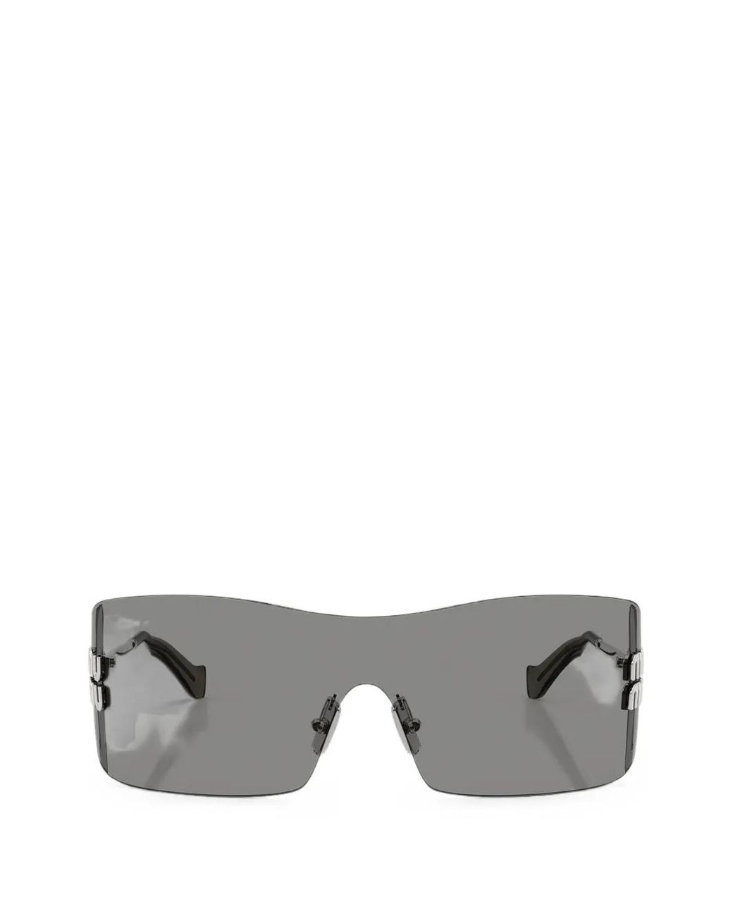 Miu Miu Gray Logo-Plaque Rectangle-Frame Sunglasses