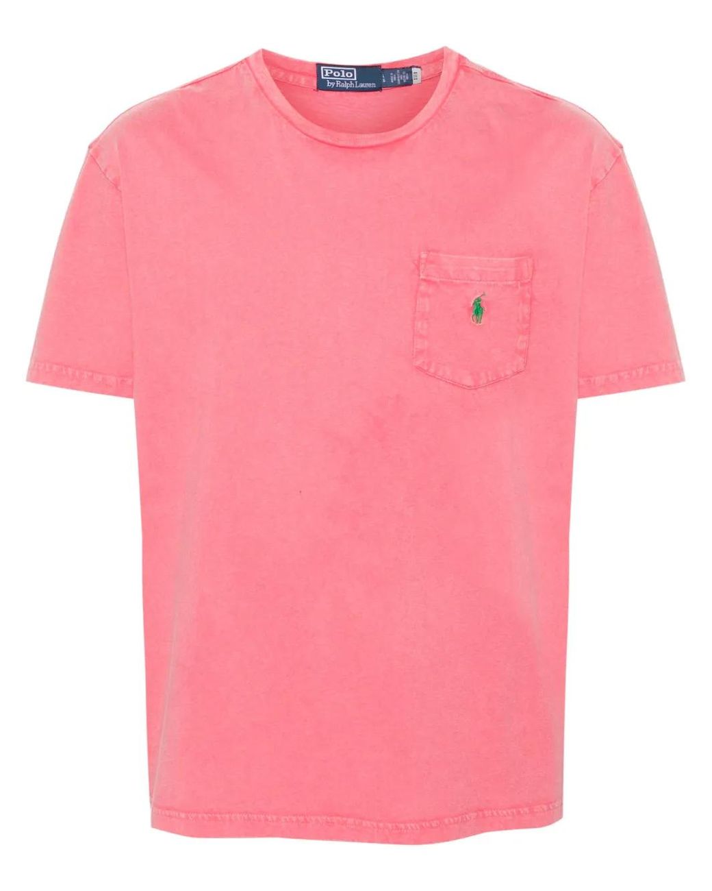 Polo Ralph Lauren Pink Cotton Crewneck Logo Pocket T-Shirt for men