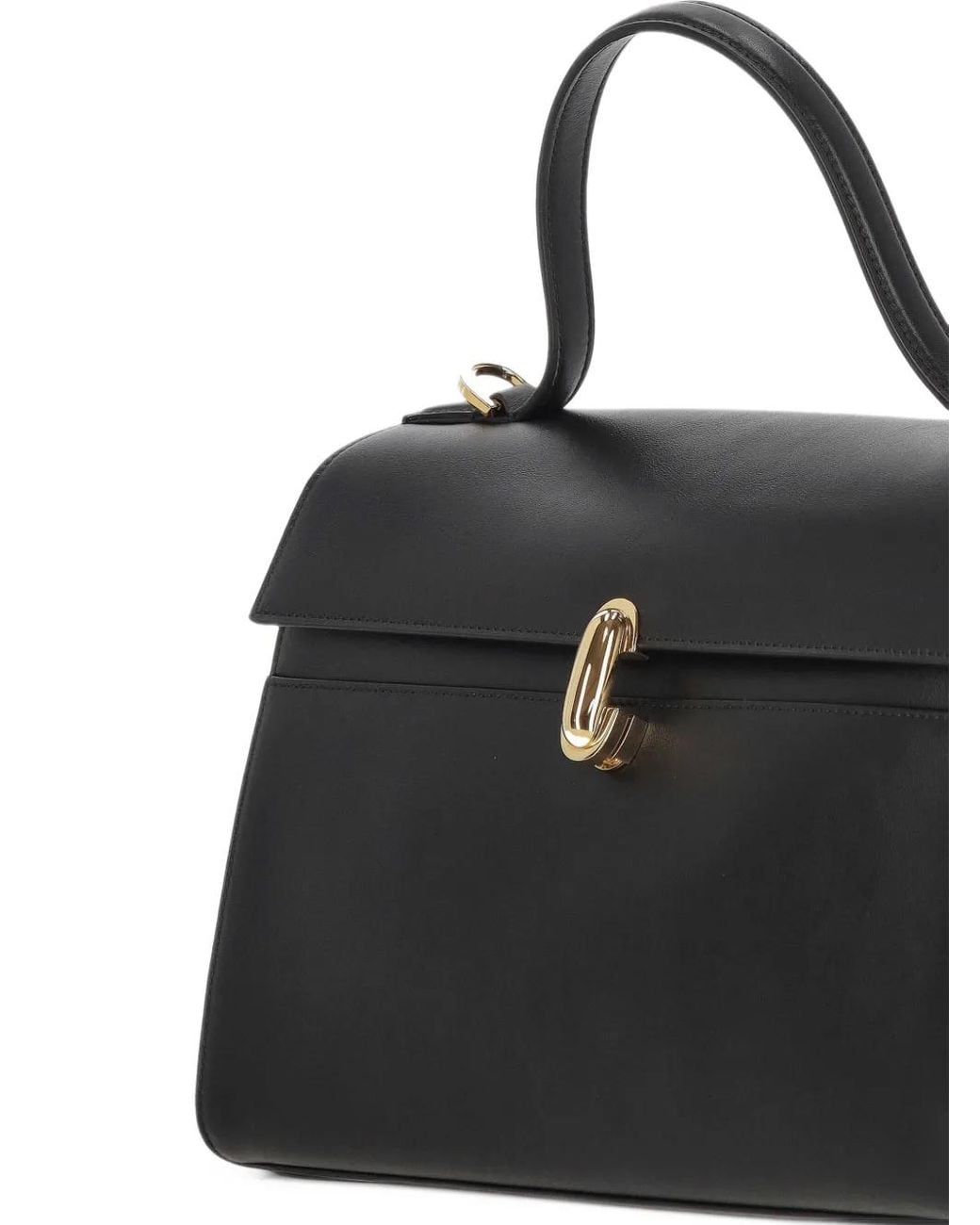 SAVETTE Black Soft Symmetry Leather Tote Bag