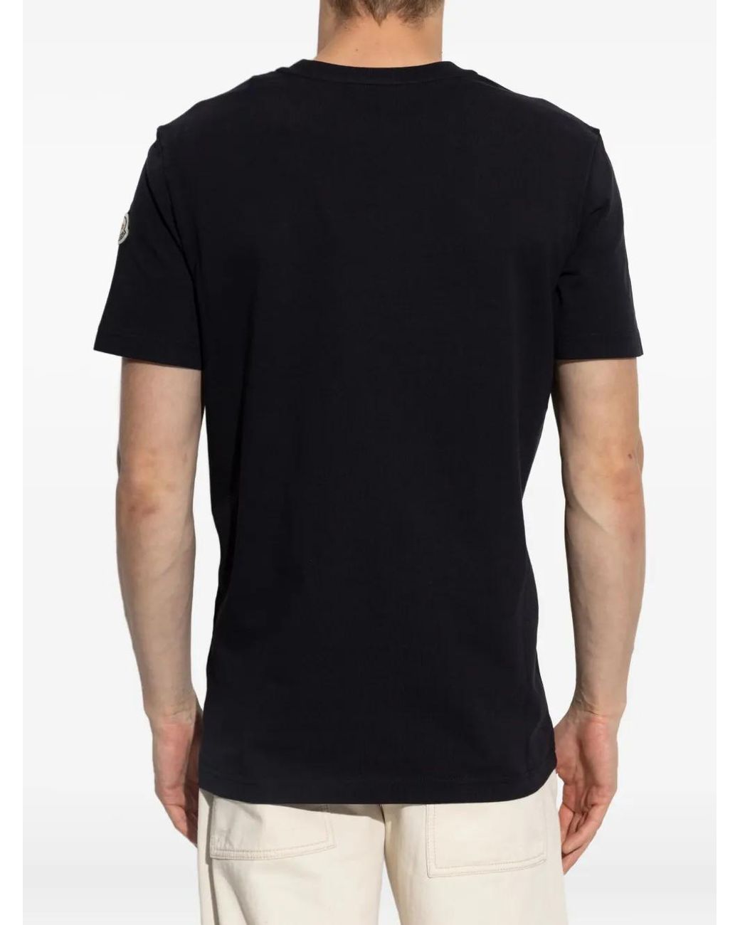 Moncler Black Short Sleeve T-Shirt for men