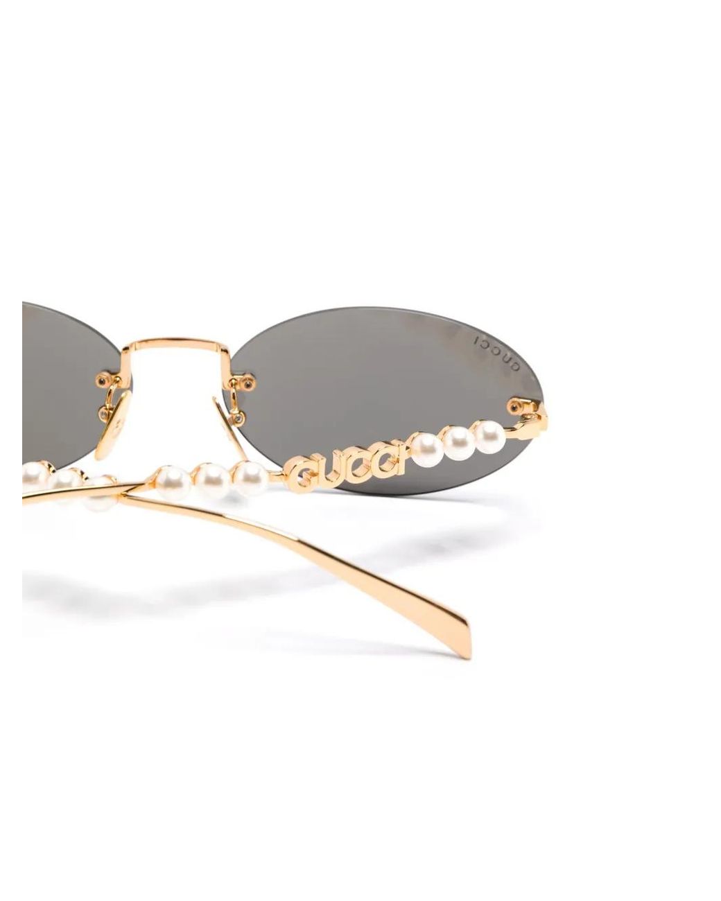 Gucci Gray Oval-Frame Sunglasses