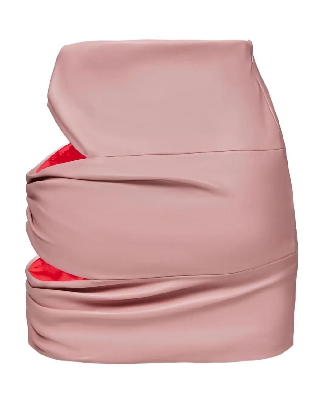 Lika Pink Cut-Out Draped Mini Skirt