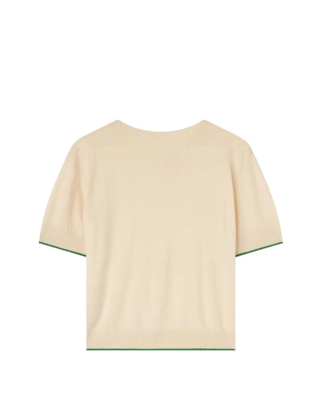 RETORI Natural Stripe-Trim Knitted T-Shirt