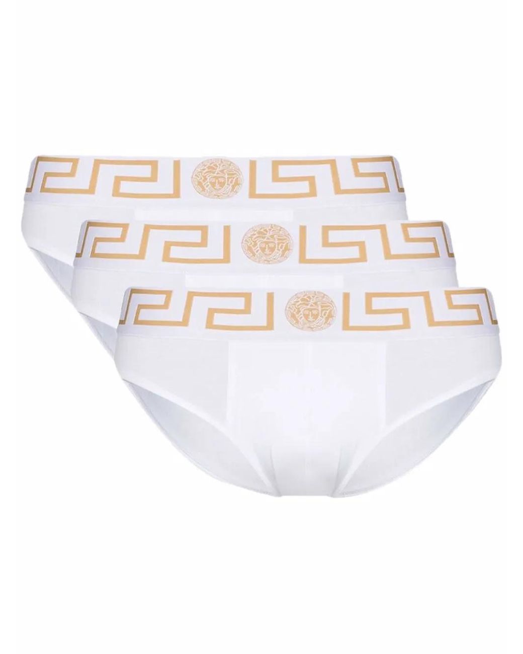 Versace Slip Met Logo (Set Van Drie) in het White voor heren