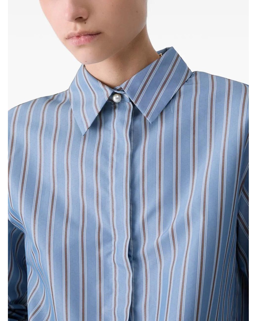 Liu Jo Blue Shirt With Lace Insert