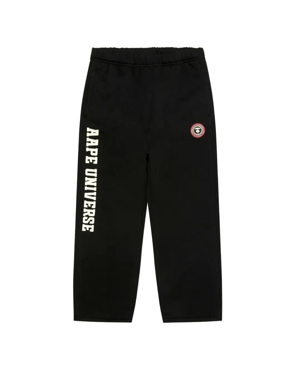 Aape By A Bathing Ape Black Aapeunvs Logo-Print Camouflage-Patch Track Pants for men