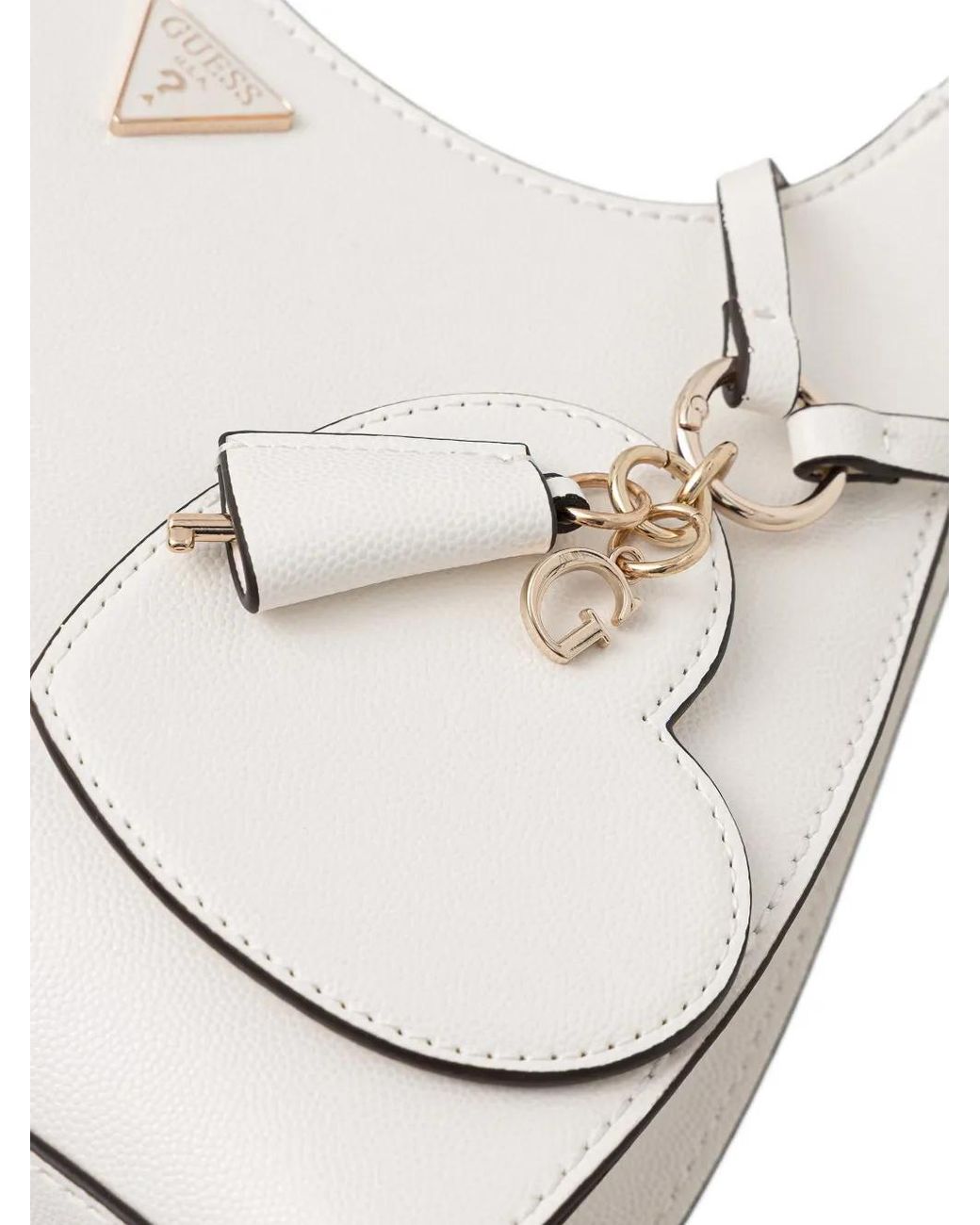 Guess White Isobel Logo Handbag