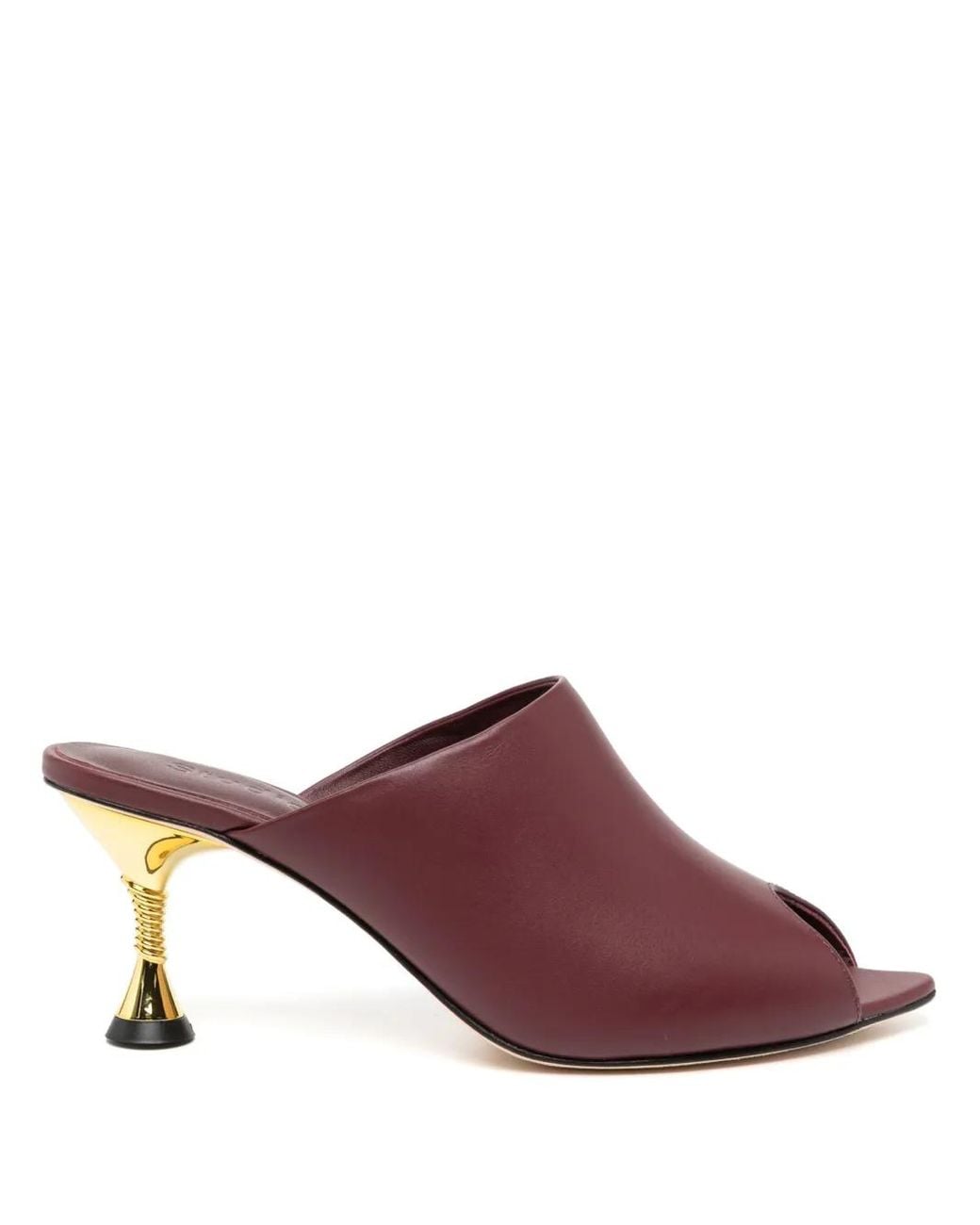 STUDIO AMELIA Brown Helix Leather Heeled Sandals