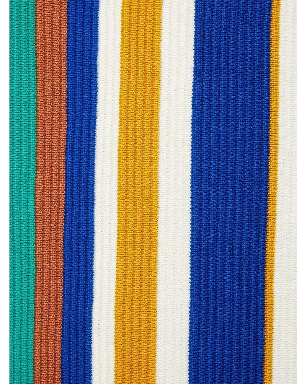 LaDoubleJ Blue Bay Polo Stripe-Pattern Jumper
