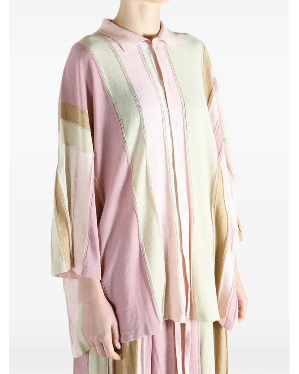 Casey Casey Gestreept Blouse in het Pink