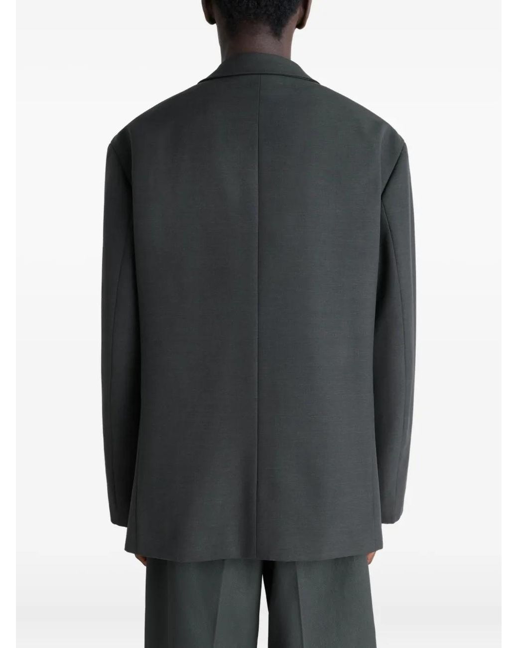 Lemaire Black Double-Breasted Blazer for men