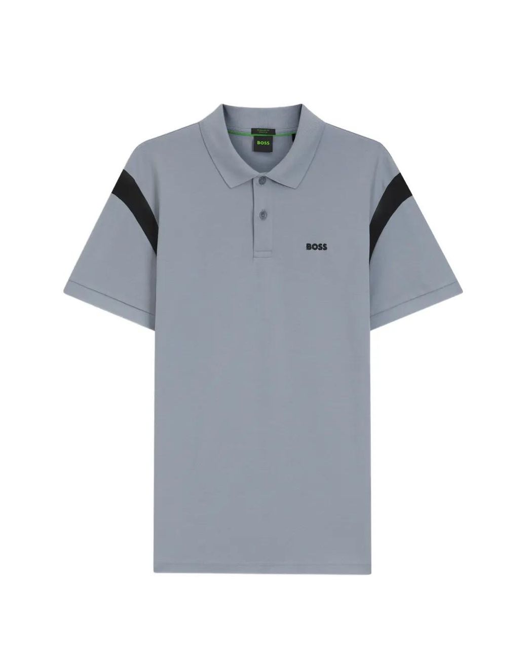 Boss Gray Paddy Contrast-Panel Polo Shirt for men