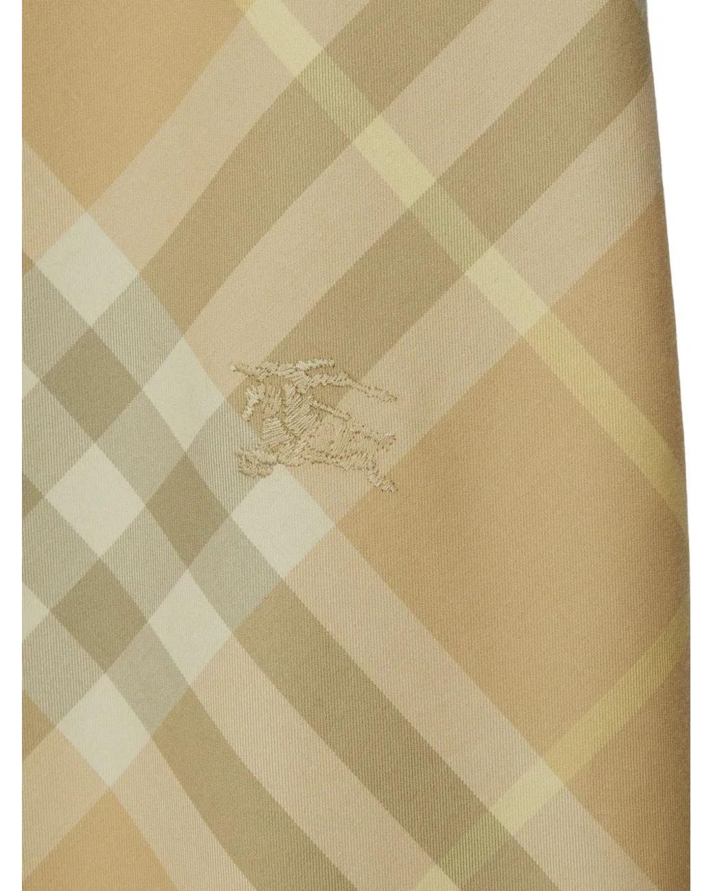 Burberry Natural Embroidered Cotton Shirt Dress