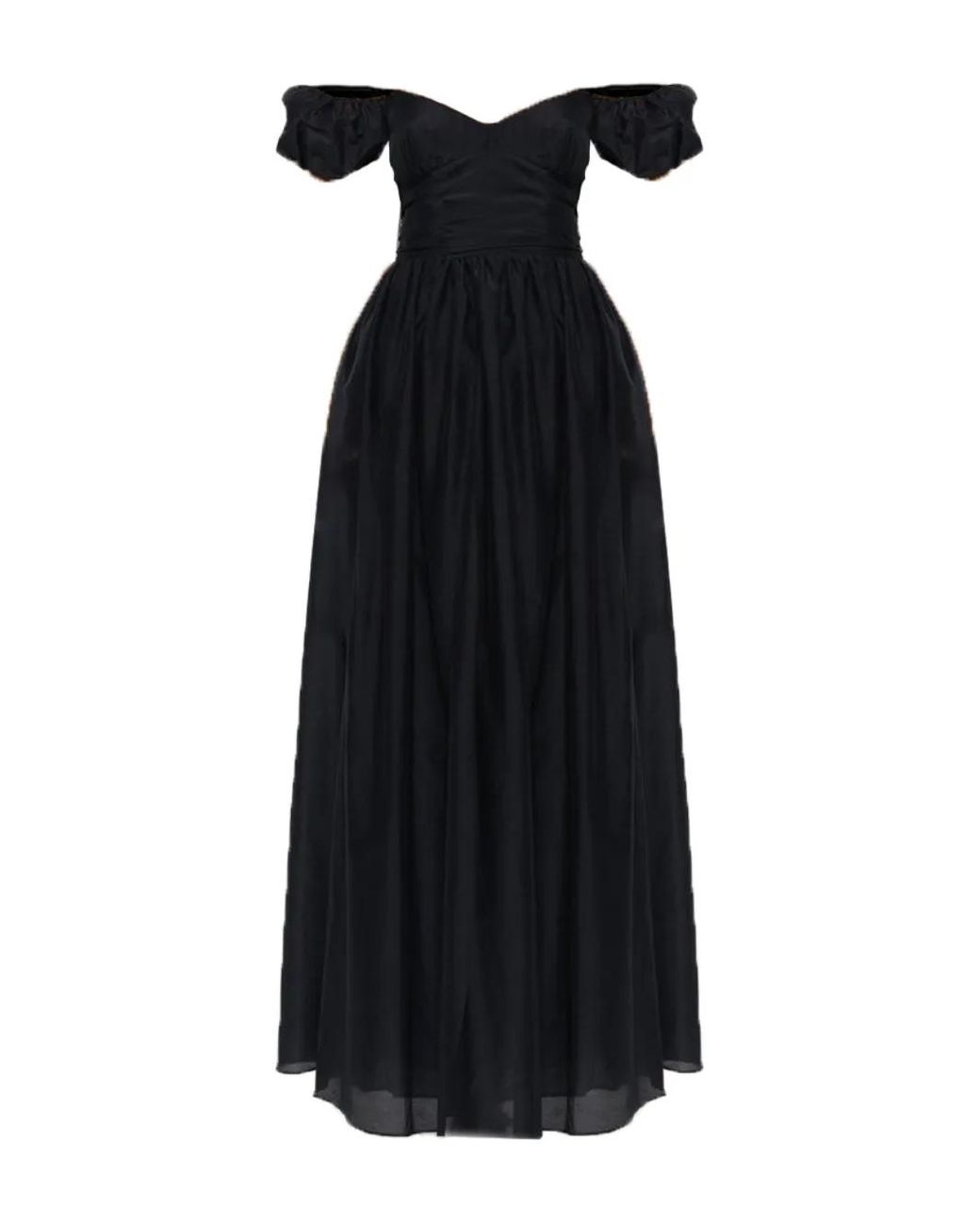 Matteau Black Off Shoulder Midi Dress