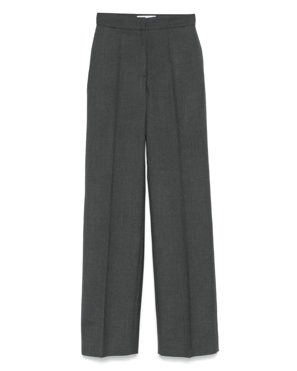 MARINE SERRE Gray Wide-Leg Trousers