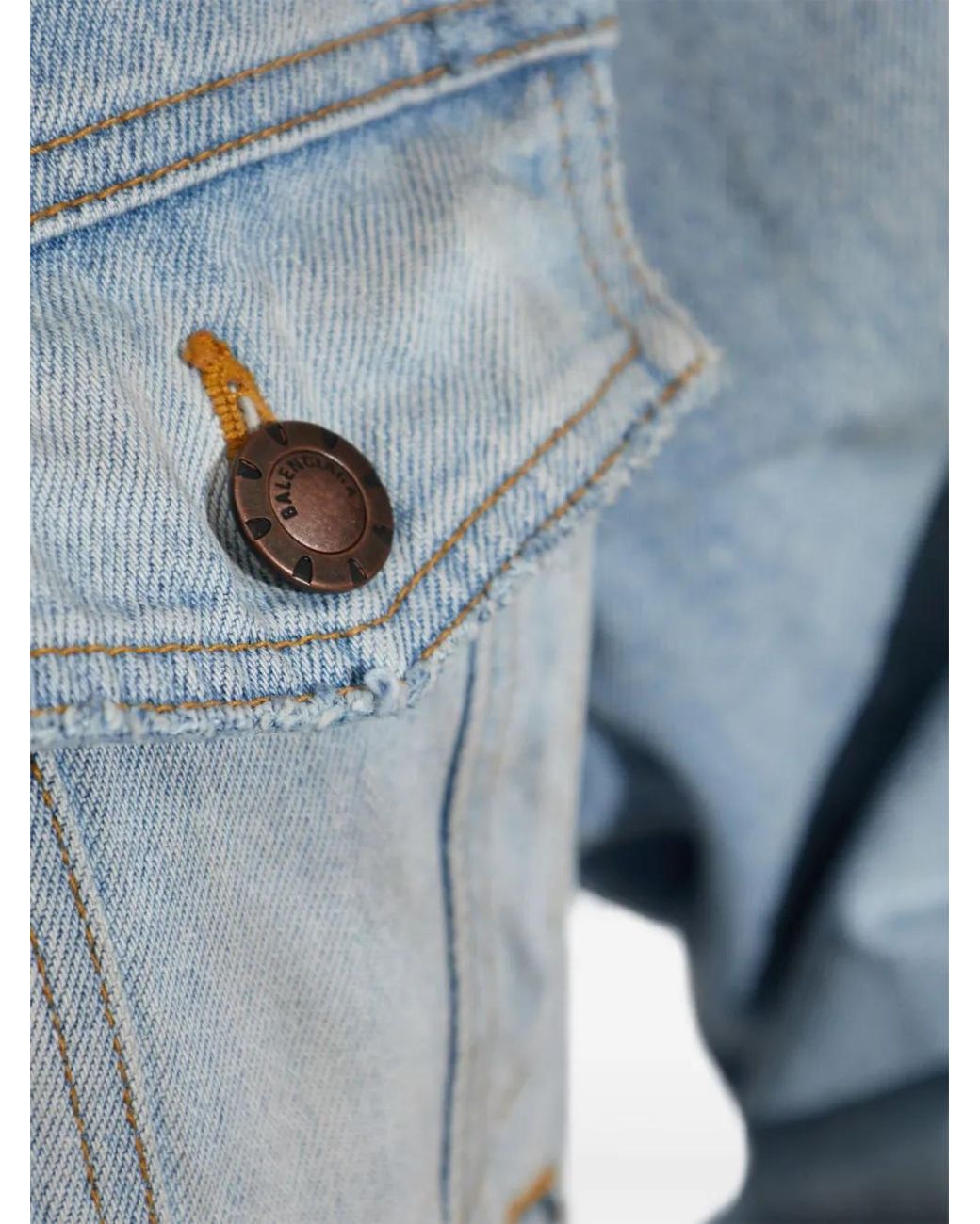 Balenciaga Blue Veste En Jean À Design Superposé