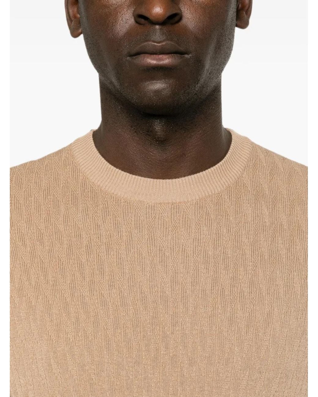 Canali Natural Diamond-Knit Short-Sleeve T-Shirt for men