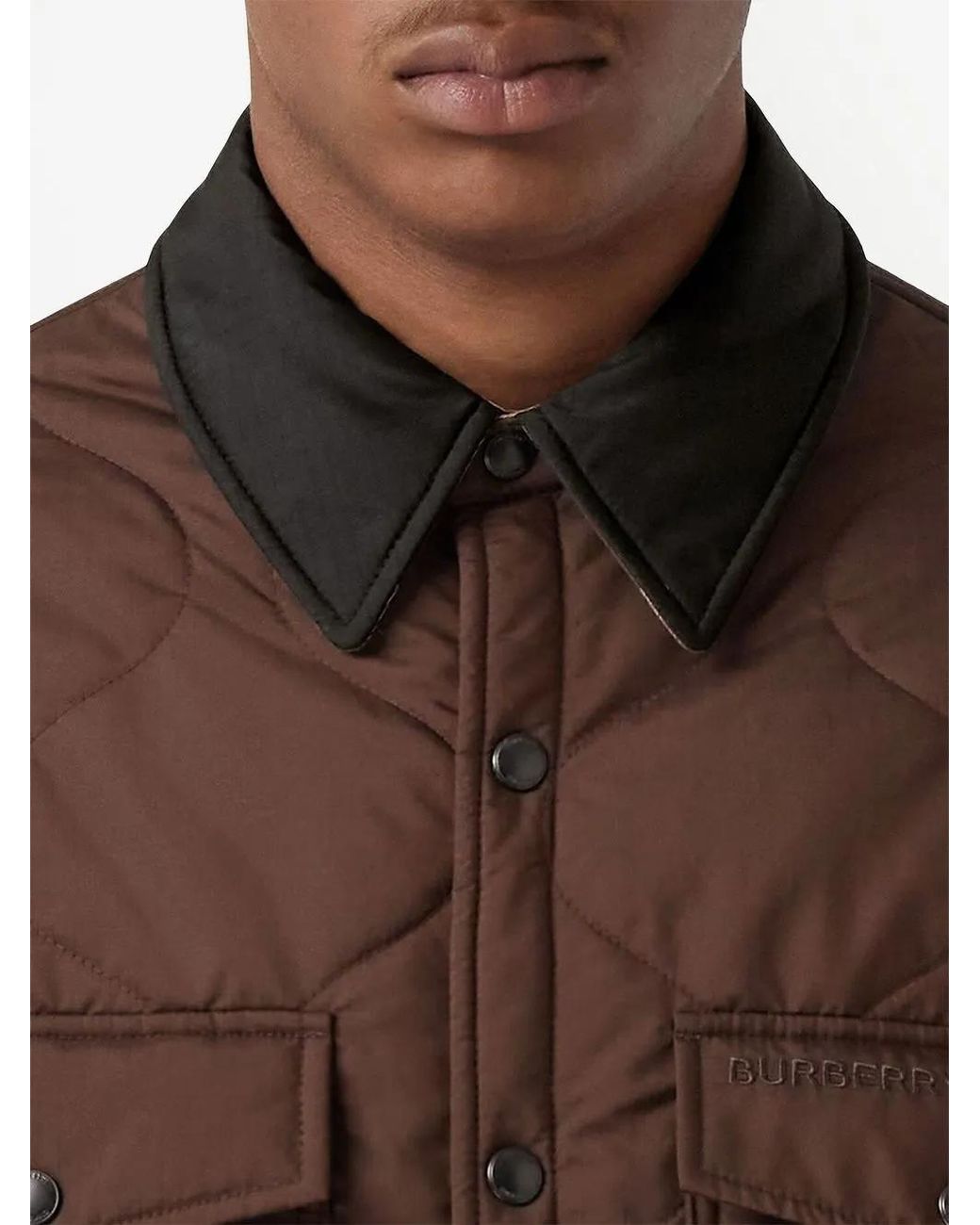 Burberry Brown Collam Quilted Jacket for men