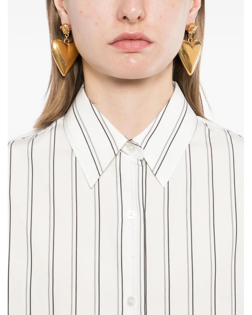Camicia A Righe di Versace in White