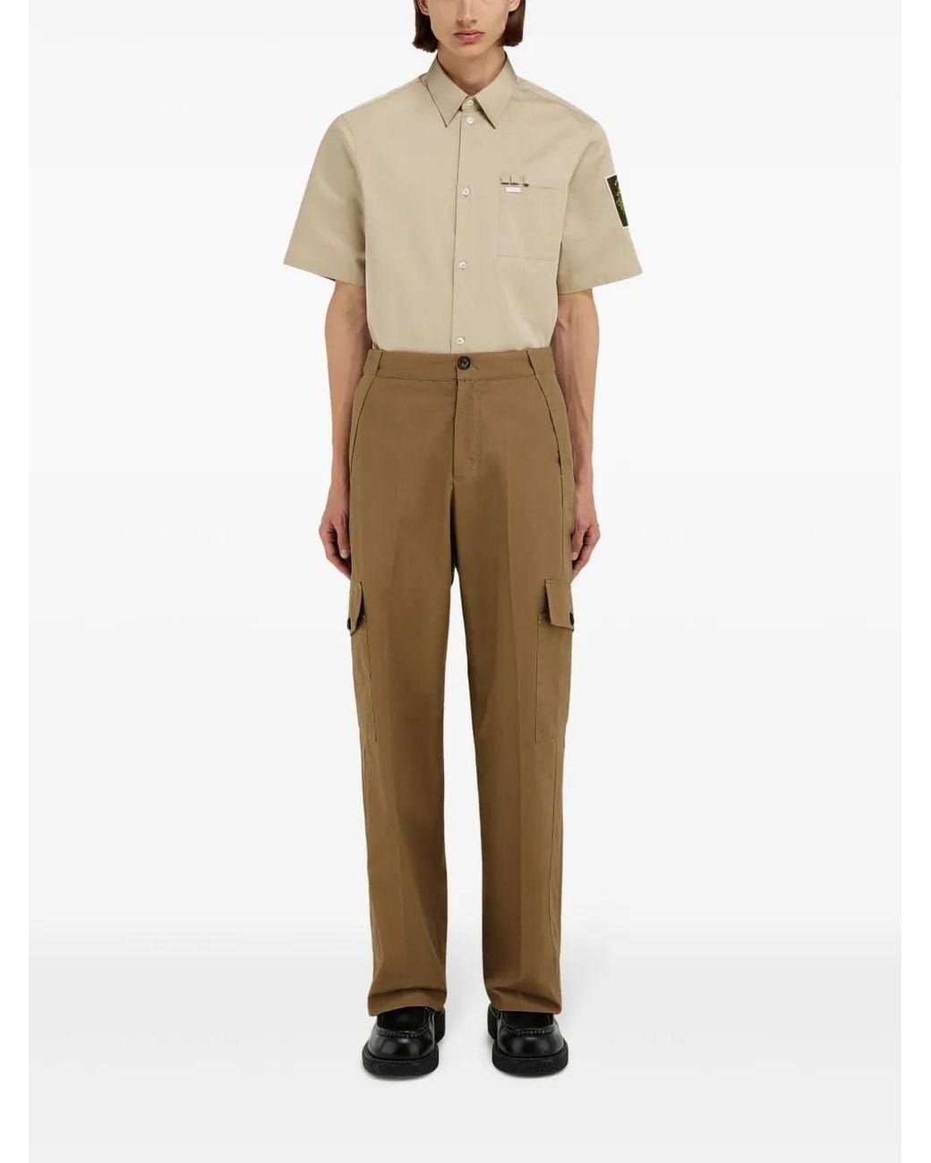 Ferragamo Natural Canvas Cargo Pants for men
