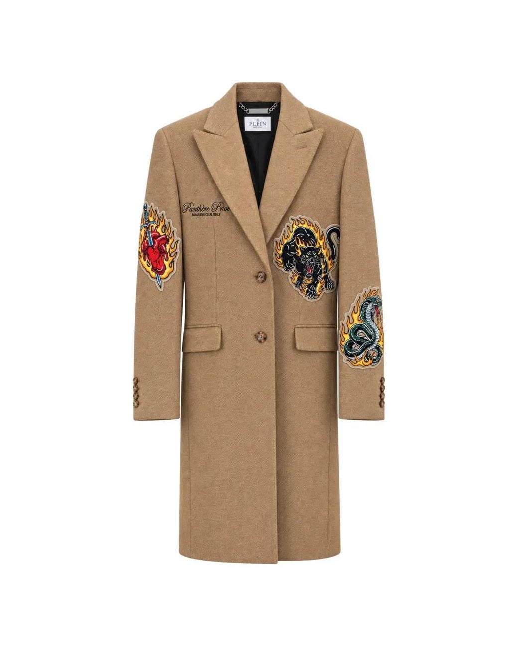 Philipp Plein Natural Gianni Fit Urban Jungle Patches Coat for men