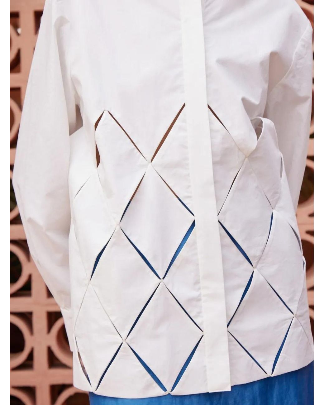 ALÉMAIS White Chemise Cece À Découpes