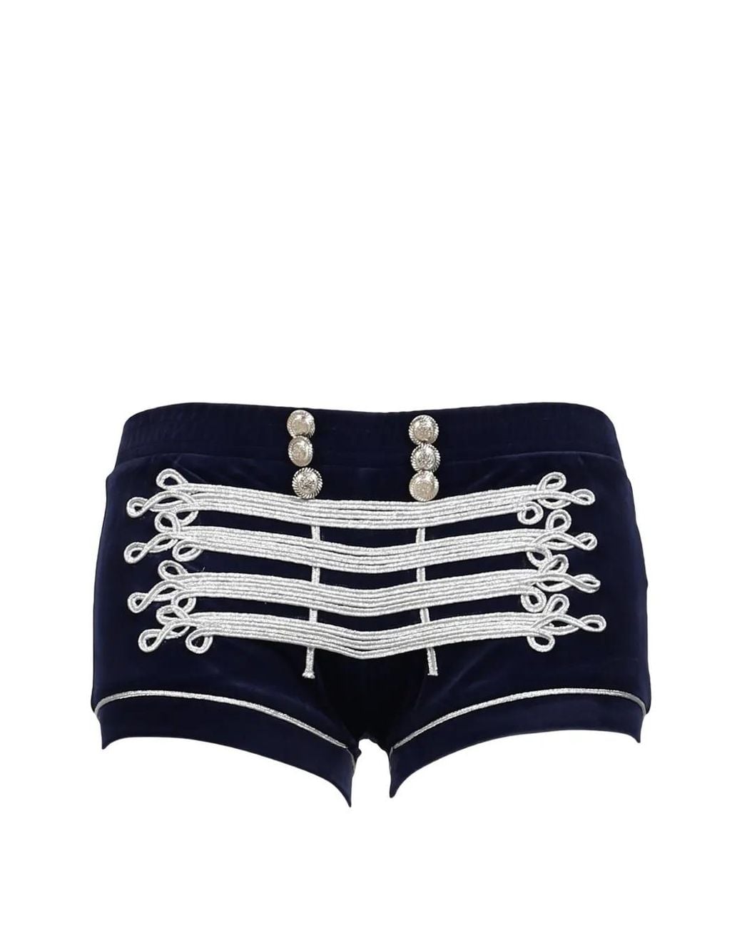 PRAYING Blue Button-Embellished Shorts