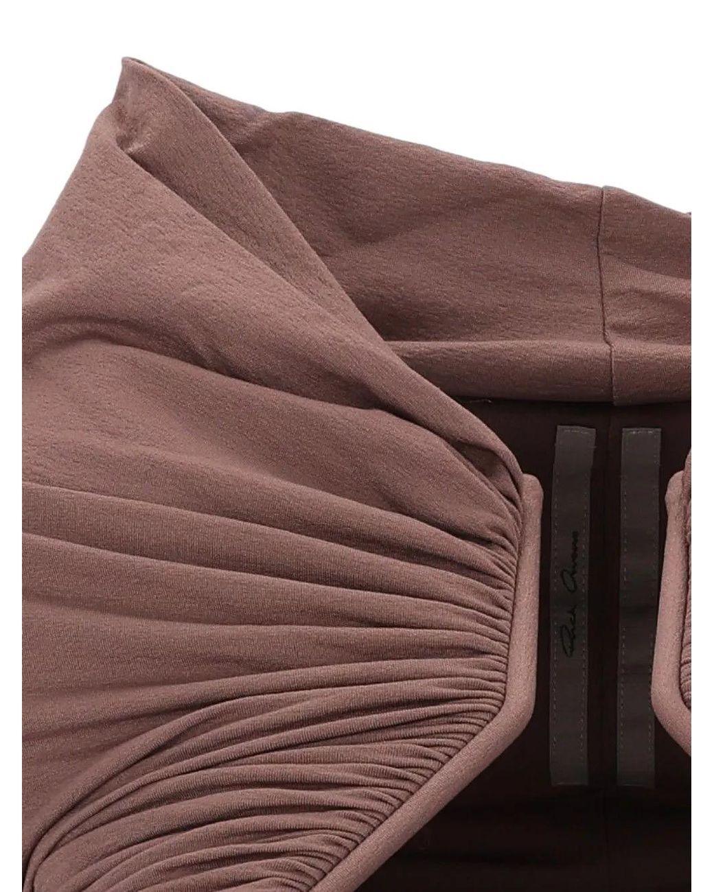 Rick Owens Brown Prong Ruched Long-Sleeve T-Shirt