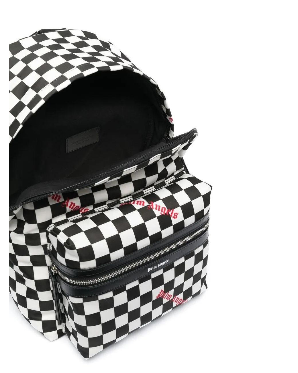 Palm Angels Black Damier Check Print Backpack for men