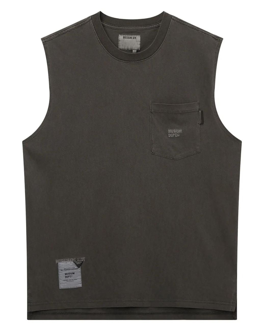 Musium Div. Black Sleeveless Pocket T-Shirt for men
