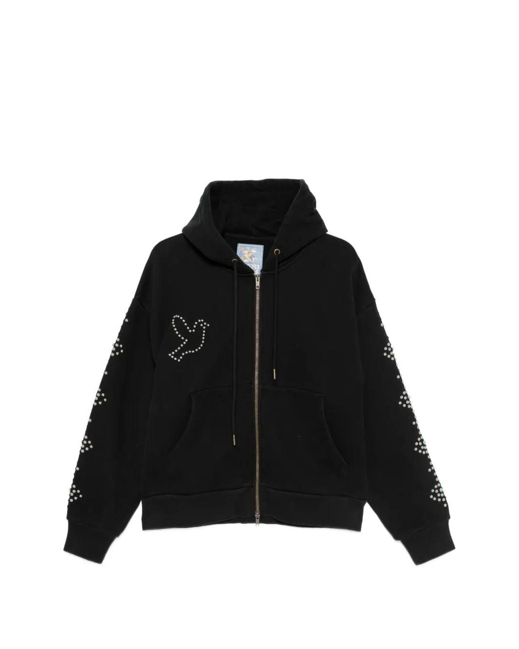Kidsuper Black Dove & Eye Stud-Embellished Zip-Up Hoodie for men