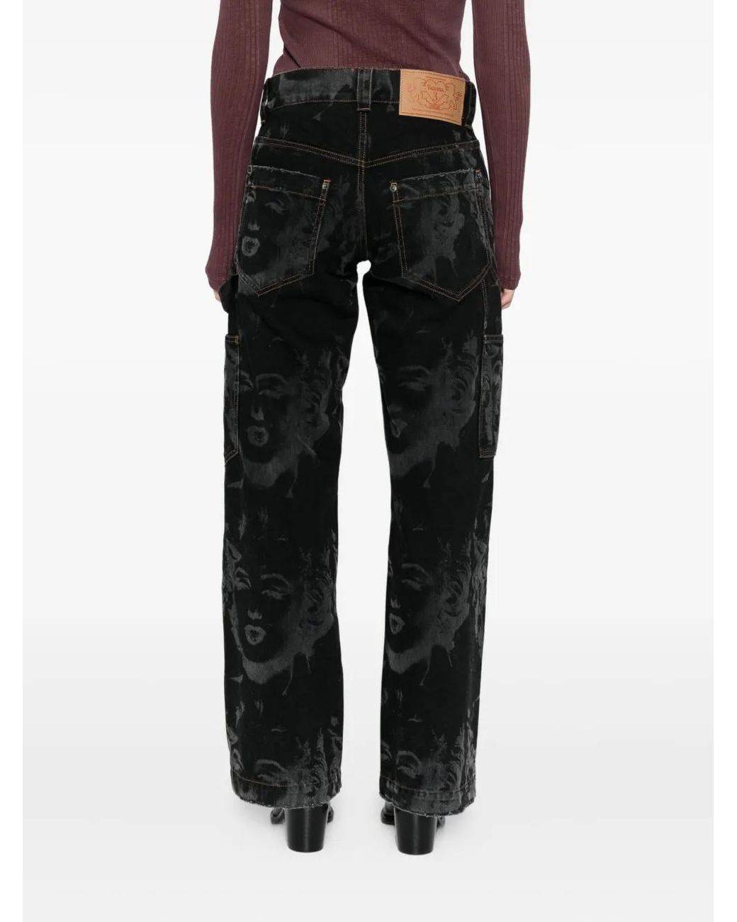 VAQUERA Black All-Over Graphic Print Jeans