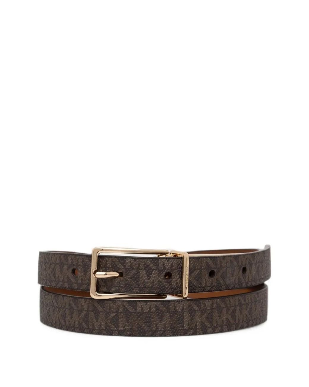 MICHAEL Michael Kors Brown Reversible Monogram-Print Belt