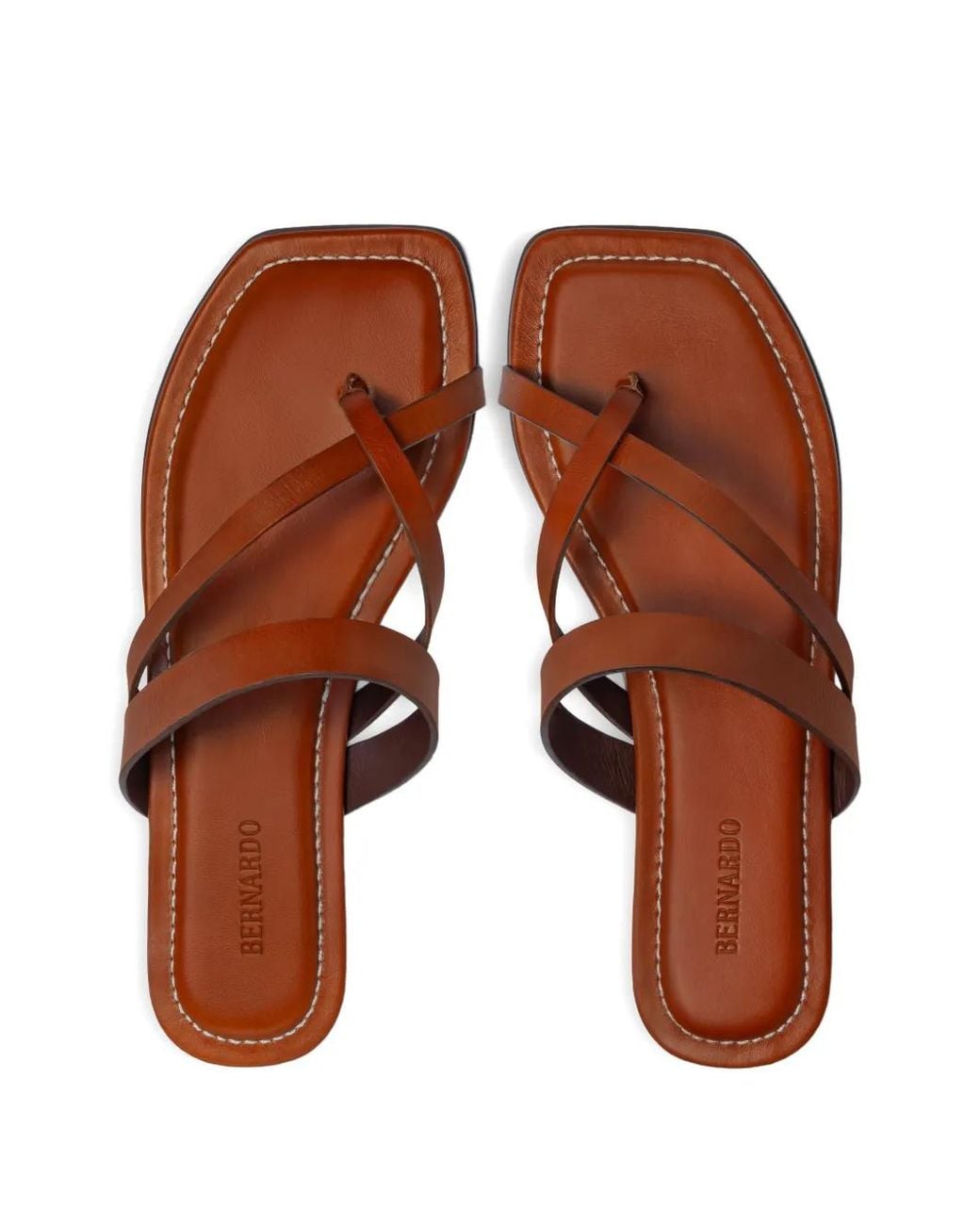 Bernardo Brown Ocana Toe-Ring Thong Flat Sandals