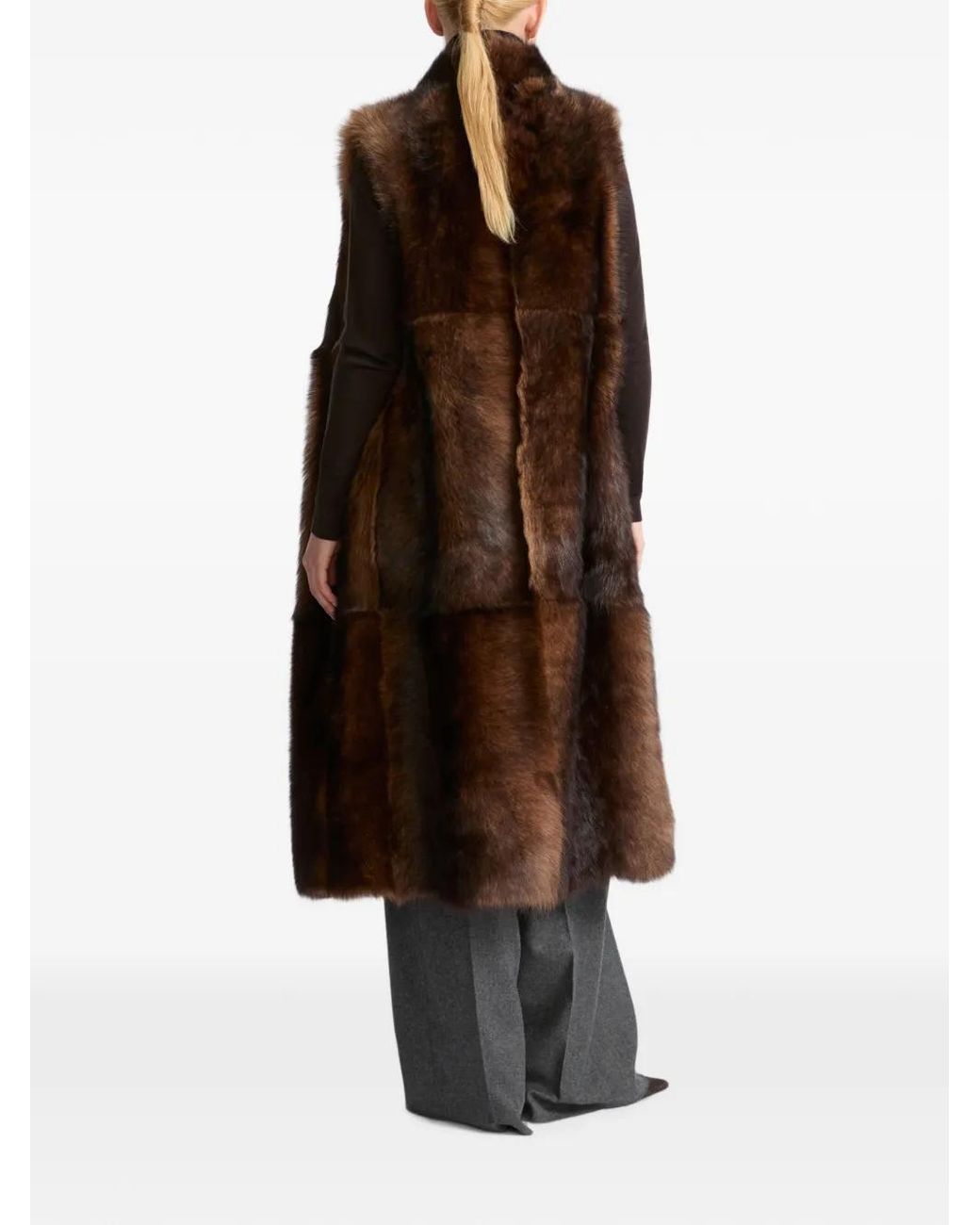 Yves Salomon Brown Toscana Shearling Gilet