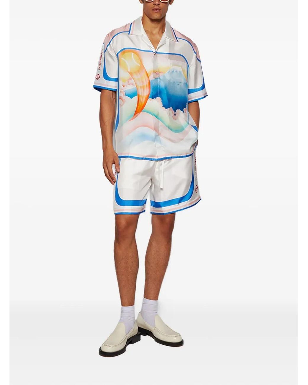 Casablanca White Drawstring Shorts for men