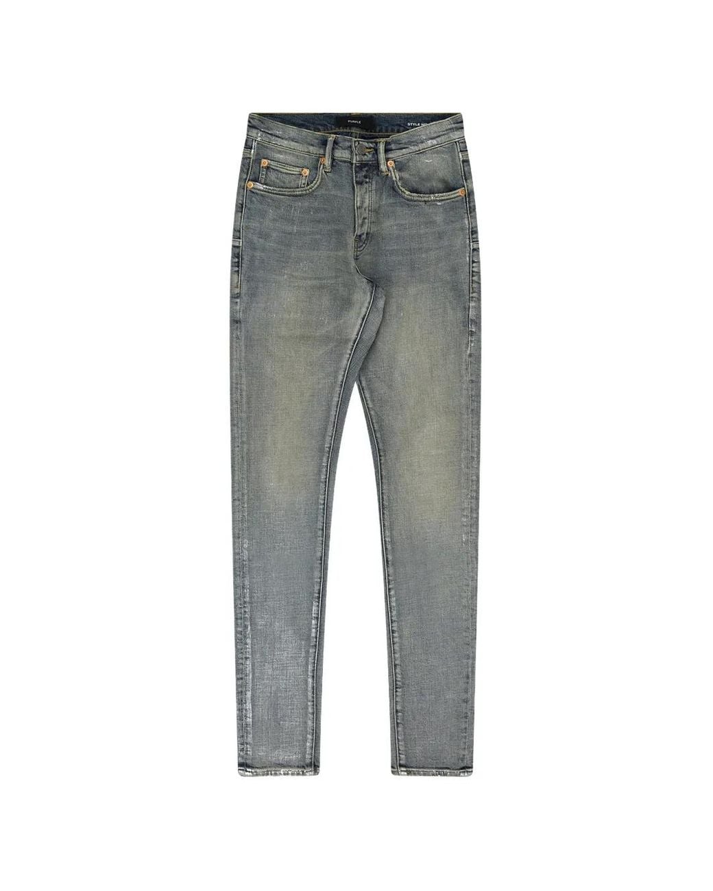 Purple Brand Gray Metallic-Effect Slim-Fit Jeans for men