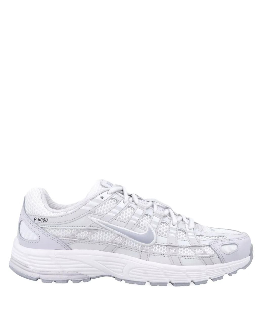 Nike White P-6000 Mesh Panelled Sneakers
