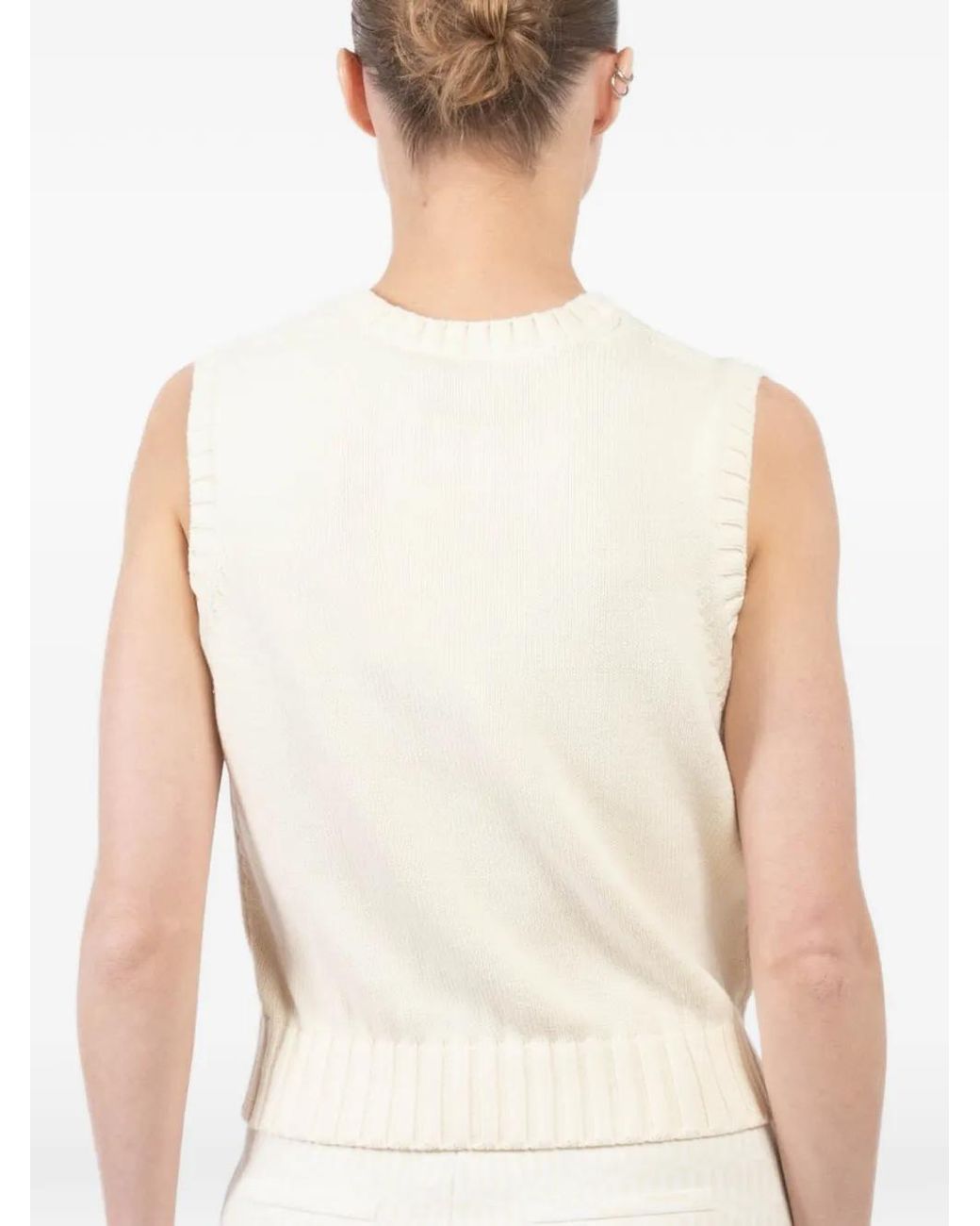 High Sport White Sleeveless Crew-Neck Vest
