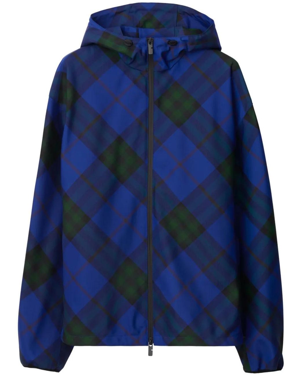 Burberry Blue House Check Hooded Jacket for men