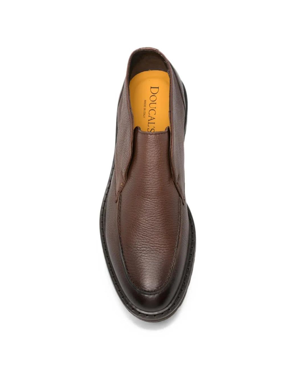 Doucal's Brown Grain-Leather Desert Boots for men