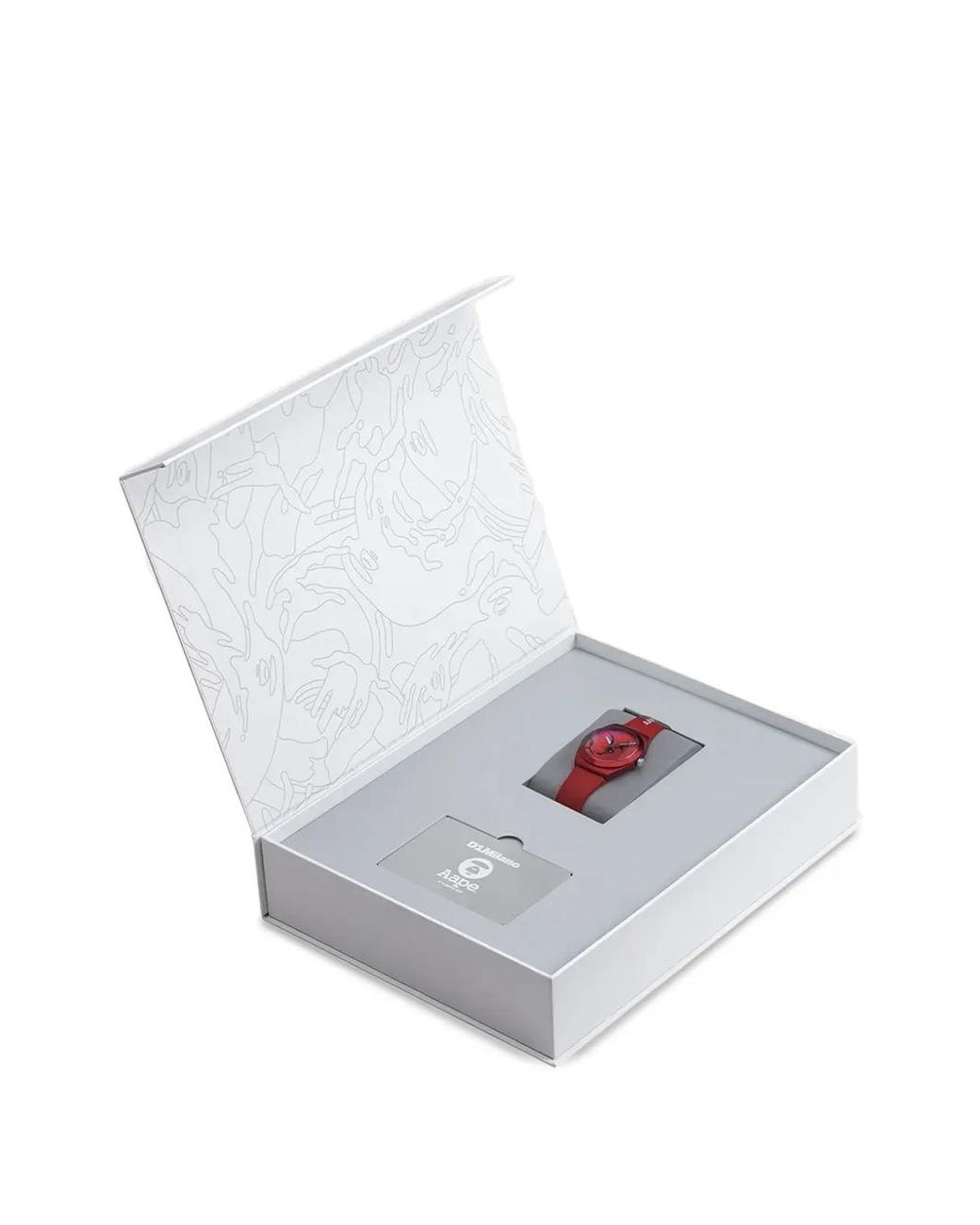 Aape By A Bathing Ape Red X D1 Canva 34Mm Watch