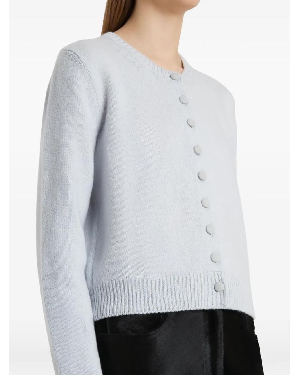 Khaite White Everheart Button Cardigan