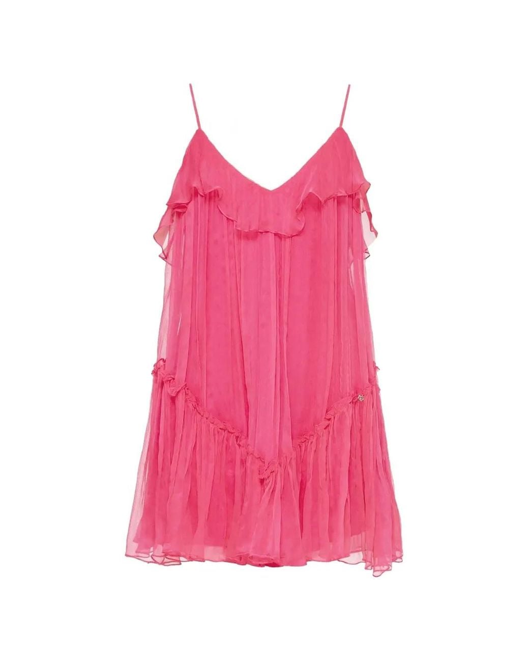 Nissa Pink Open-Back Silk Mini Dress