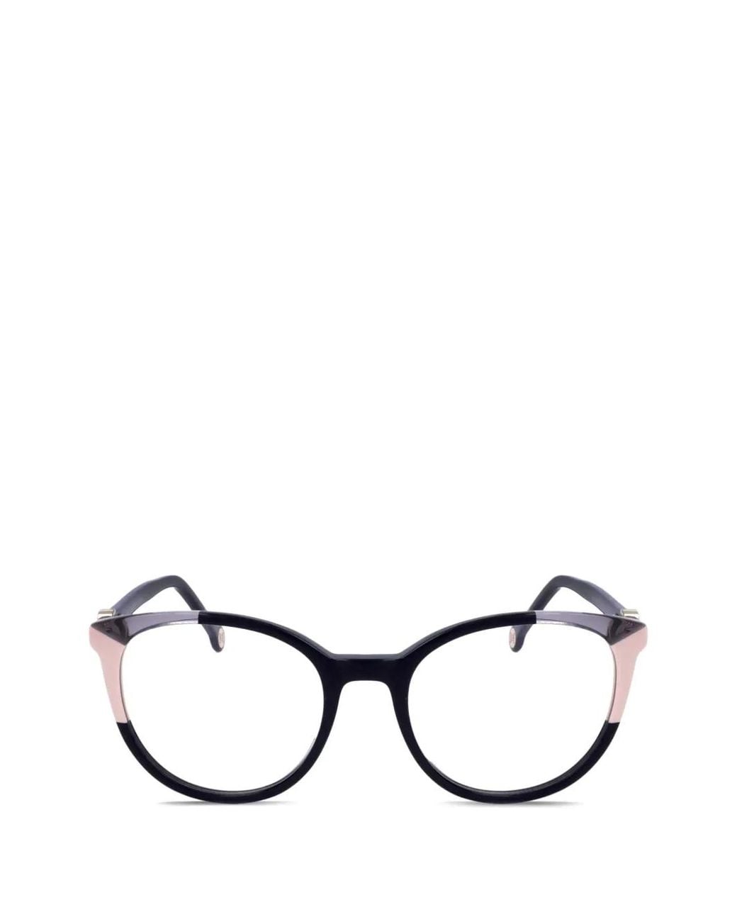 Carolina Herrera Black Round-Frame Glasses