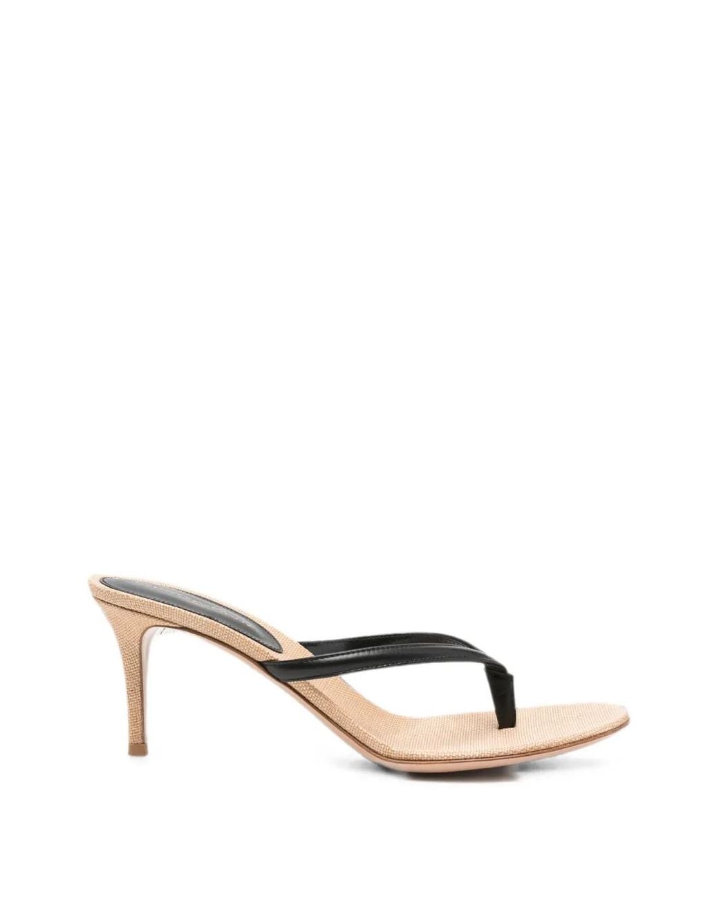 Gianvito Rossi Black Calypso Leather-Strap Heeled Sandals
