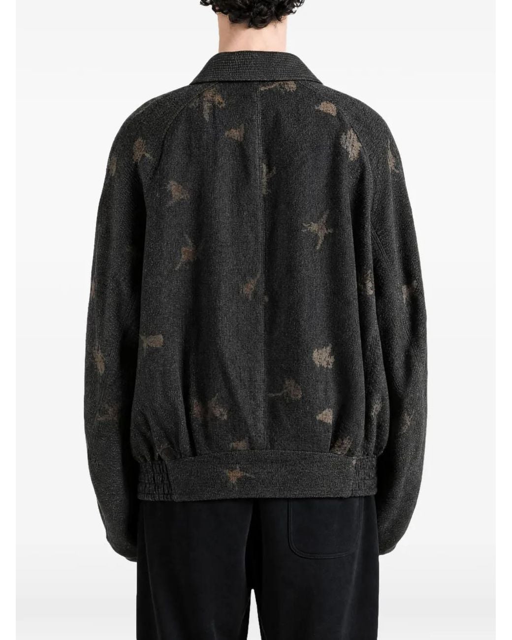 Ziggy Chen Gray Jacquard-Knit Double-Breasted Jacket for men
